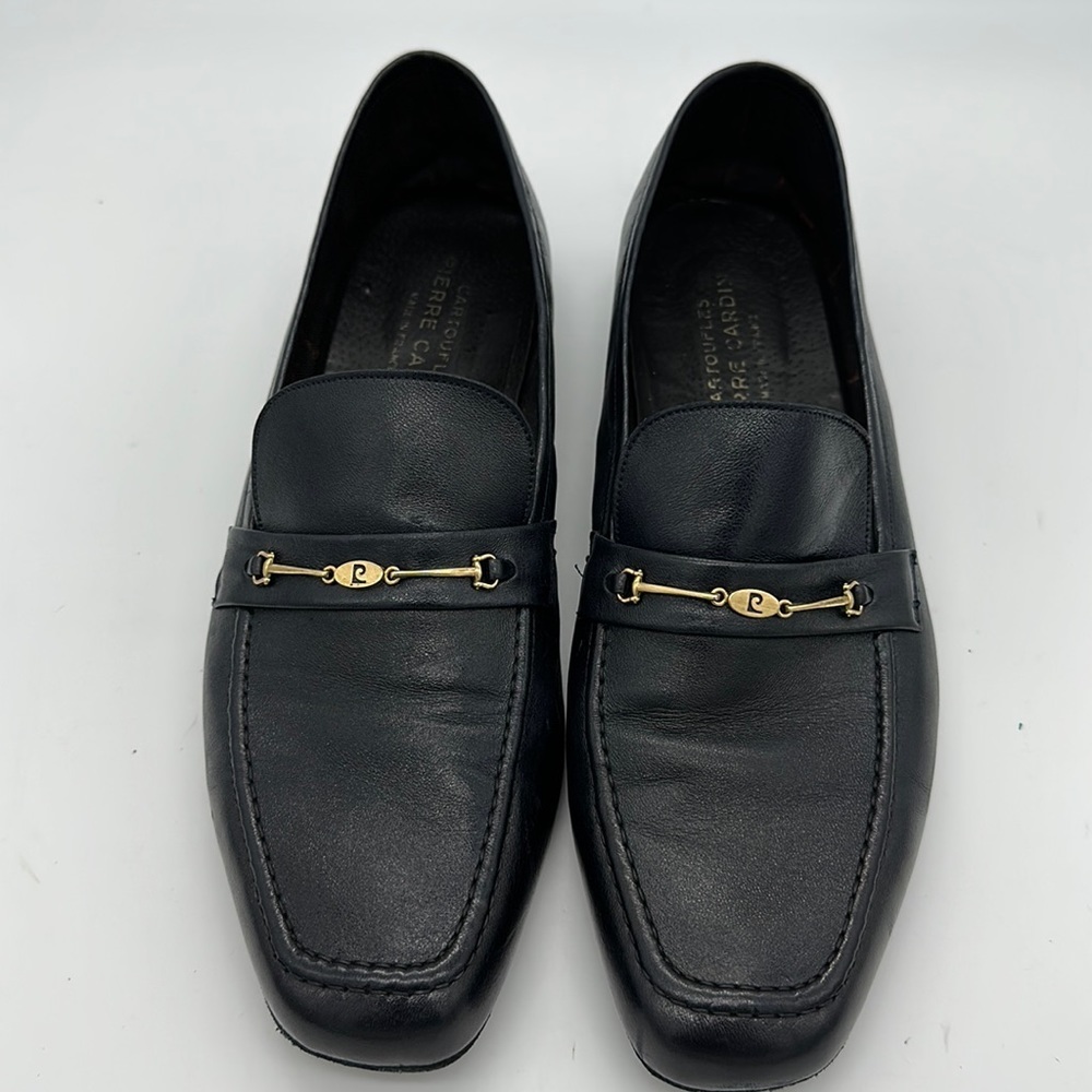 Vintage Pierre Cardin Navy Dress Shoes Loafers Size 10 - Picture 2 of 8